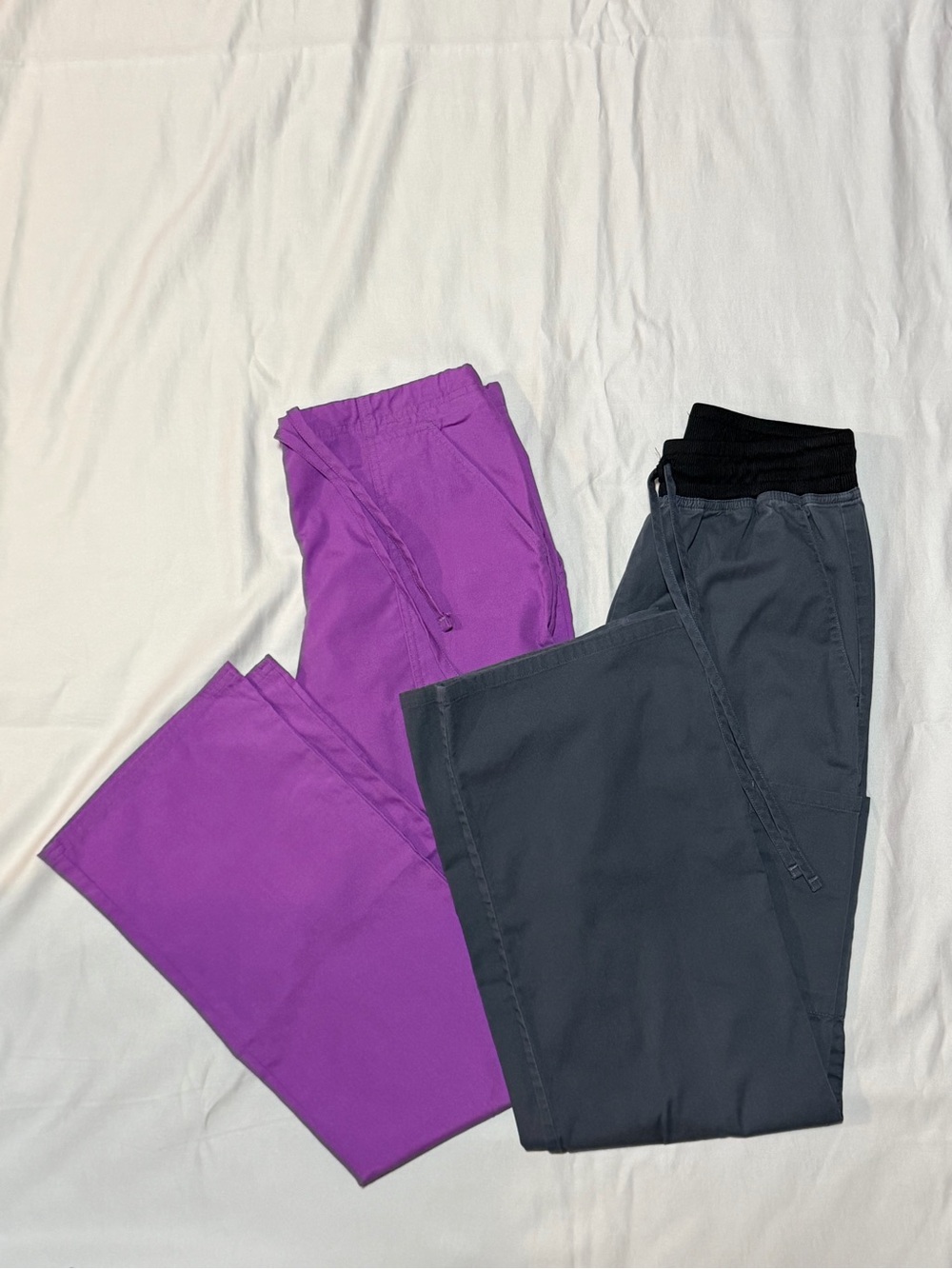 Scrubstar Bundle of 2 Purple and Charcoal Scrub Pants Set XS Bootcut